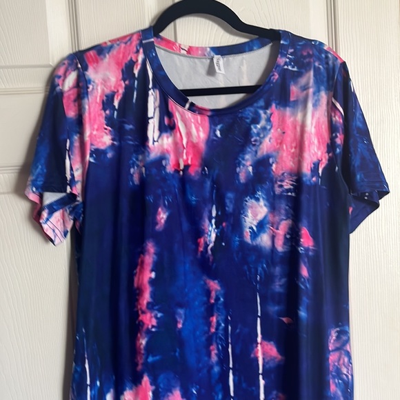 Tie dye tee shirt maxi dress with pockets - Picture 2 of 6